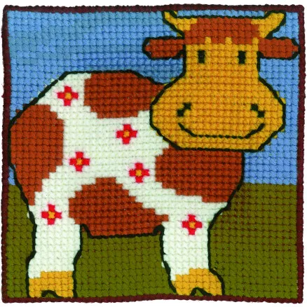 Permin Kinder-Stickset Gobelin Kuh 25x25cm