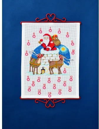 Permin Stickset Weihnachtsmann im Schornstein 32x42cm
