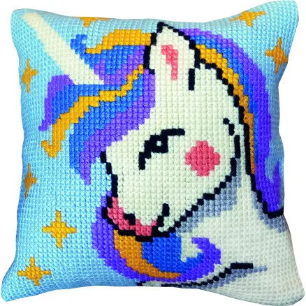 Permin Stickset Einhorn Stramin mit Garn 35x35cm