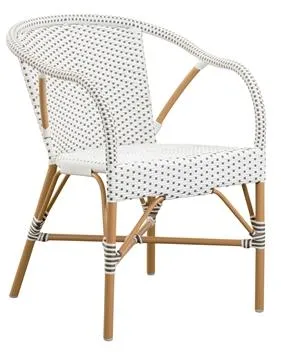 Sika-Design Madeleine Exterior Caféstuhl Weiß/Mandel