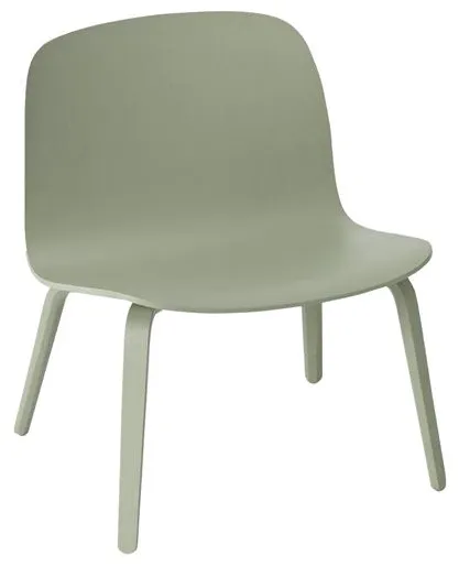 Muuto Visu Sessel mit Holzgestell Staubgrün