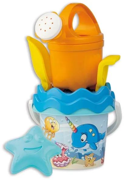 Androni Eimerset mit Sand und Wassermühle Unterwasserwelt 6-teilig.