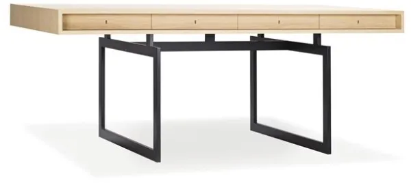Karakter Office Desk Weißgebeizte Eiche/Grau