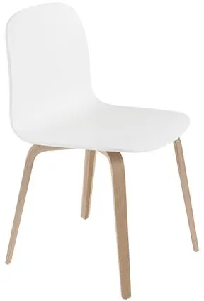 Muuto Visu Esszimmerstuhl mit Holzgestell Weiß/Eiche
